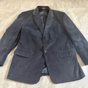 Covington Blazer Jacket Mens 44R Dark Gray Textured Corduroy Two Buttons Classic